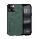 For iPhone 13 mini Skin Feel Magnetic Leather Back Phone Case (Green) - 1