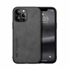 For iPhone 13 Pro Max Skin Feel Magnetic Leather Back Phone Case (Dark Grey) - 1