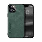 For iPhone 12 Pro Max Skin Feel Magnetic Leather Back Phone Case(Green) - 1