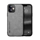 For iPhone 11 Skin Feel Magnetic Leather Back Phone Case (Light Grey) - 1