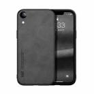 For iPhone XR Skin Feel Magnetic Leather Back Phone Case(Dark Grey) - 1