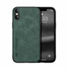 For iPhone XS Max Skin Feel Magnetic Leather Back Phone Case(Green) - 1