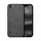 For iPhone SE 2022 / SE 2020 / 8 / 7 Skin Feel Magnetic Leather Back Phone Case(Dark Grey) - 1
