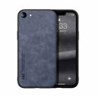 For iPhone SE 2022 / SE 2020 / 8 / 7 Skin Feel Magnetic Leather Back Phone Case(Blue) - 1