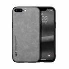 Skin Feel Magnetic Leather Back Phone Case For iPhone 7 Plus / 8 Plus(Light Grey) - 1