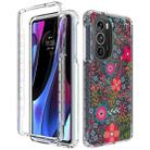 For Motorola Edge 30 Pro PC+TPU Transparent Painted Phone Case(Small Floral) - 1