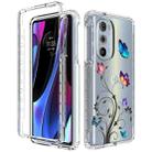 For Motorola Edge 30 Pro PC+TPU Transparent Painted Phone Case(Tree Butterflies) - 1