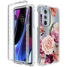 For Motorola Edge 30 Pro PC+TPU Transparent Painted Phone Case(Purple Floral) - 1