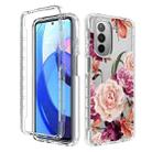 For Motorola Moto G Stylus 5G 2022 PC+TPU Transparent Painted Phone Case(Purple Floral) - 1