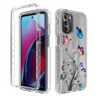 For Motorola Moto G Stylus 2022 PC+TPU Transparent Painted Phone Case(Tree Butterflies) - 1