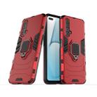 For OPPO Realme X50 5G Shockproof PC + TPU Protective Case with Magnetic Ring Holder(Red) - 1