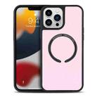 For iPhone 13 Pro Carbon Fiber Texture MagSafe Magnetic Phone Case (Pink) - 1