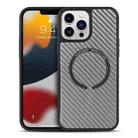 For iPhone 13 Pro Max Carbon Fiber Texture MagSafe Magnetic Phone Case (Grey) - 1
