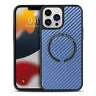 For iPhone 13 Pro Max Carbon Fiber Texture MagSafe Magnetic Phone Case (Blue) - 1