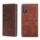 For Motorola Moto G Power 2022 Cow Texture Magnetic Horizontal Flip Leather Phone Case(Dark Brown) - 1