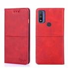 For Motorola G Pure Cow Texture Magnetic Horizontal Flip Leather Phone Case(Red) - 1