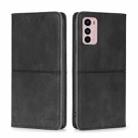 For Motorola Moto G42 4G Cow Texture Magnetic Horizontal Flip Leather Phone Case(Black) - 1