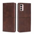 For Motorola Moto G42 4G Cow Texture Magnetic Horizontal Flip Leather Phone Case(Dark Brown) - 1