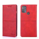 For Motorola Moto G50 Cow Texture Magnetic Horizontal Flip Leather Phone Case(Red) - 1