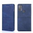 For Motorola Moto G50 Cow Texture Magnetic Horizontal Flip Leather Phone Case(Blue) - 1