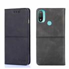 For Motorola Moto E20 Cow Texture Magnetic Horizontal Flip Leather Phone Case(Black) - 1