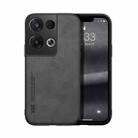 For OPPO Reno8 Pro+ Skin Feel Magnetic Leather Back Phone Case(Dark Grey) - 1