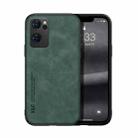 For OPPO Reno7 5G Skin Feel Magnetic Leather Back Phone Case(Green) - 1