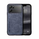 For OPPO K10 Skin Feel Magnetic Leather Back Phone Case(Blue) - 1