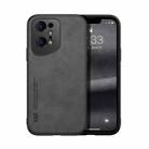For OPPO Find X5 Pro Skin Feel Magnetic Leather Back Phone Case(Dark Grey) - 1