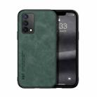 For OPPO A74 4G Skin Feel Magnetic Leather Back Phone Case(Green) - 1