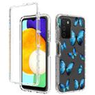 For Samsung Galaxy A03s 165.8mm PC+TPU Transparent Painted Phone Case(Blue Butterflies) - 1
