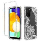 For Samsung Galaxy A03s 165.8mm PC+TPU Transparent Painted Phone Case(White Flower) - 1