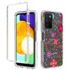 For Samsung Galaxy A03s 165.8mm PC+TPU Transparent Painted Phone Case(Small Floral) - 1