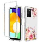 For Samsung Galaxy A03s 165.8mm PC+TPU Transparent Painted Phone Case(Pink Rose) - 1