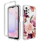 For Samsung Galaxy A13 4G PC+TPU Transparent Painted Phone Case(Purple Floral) - 1