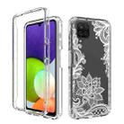For Samsung Galaxy A22 4G PC+TPU Transparent Painted Phone Case(White Flower) - 1