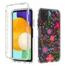 For Samsung Galaxy A22 5G PC+TPU Transparent Painted Phone Case(Small Floral) - 1