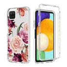For Samsung Galaxy A22 5G PC+TPU Transparent Painted Phone Case(Purple Floral) - 1
