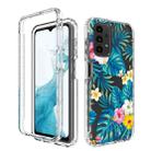 For Samsung Galaxy A23 4G PC+TPU Transparent Painted Phone Case(Banana Leaf) - 1