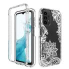 For Samsung Galaxy A23 4G PC+TPU Transparent Painted Phone Case(White Flower) - 1