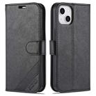 For iPhone 14 AZNS Sheepskin Texture Horizontal Flip Leather Case (Black) - 1