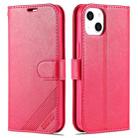 For iPhone 14 Plus AZNS Sheepskin Texture Horizontal Flip Leather Case (Red) - 1