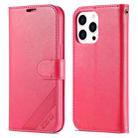 For iPhone 14 Pro Max AZNS Sheepskin Texture Horizontal Flip Leather Case (Red) - 1