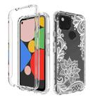 For Google Pixel 4a PC+TPU Transparent Painted Phone Case(White Flower) - 1