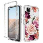 For Google Pixel 5a 5G PC+TPU Transparent Painted Phone Case(Purple Floral) - 1