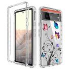 For Google Pixel 6 PC+TPU Transparent Painted Phone Case(Tree Butterflies) - 1