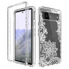 For Google Pixel 6 Pro PC+TPU Transparent Painted Phone Case(White Flower) - 1