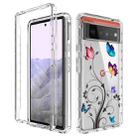 For Google Pixel 6 Pro PC+TPU Transparent Painted Phone Case(Tree Butterflies) - 1