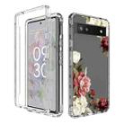 For Google Pixel 6a PC+TPU Transparent Painted Phone Case(Rose) - 1