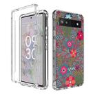 For Google Pixel 6a PC+TPU Transparent Painted Phone Case(Small Floral) - 1